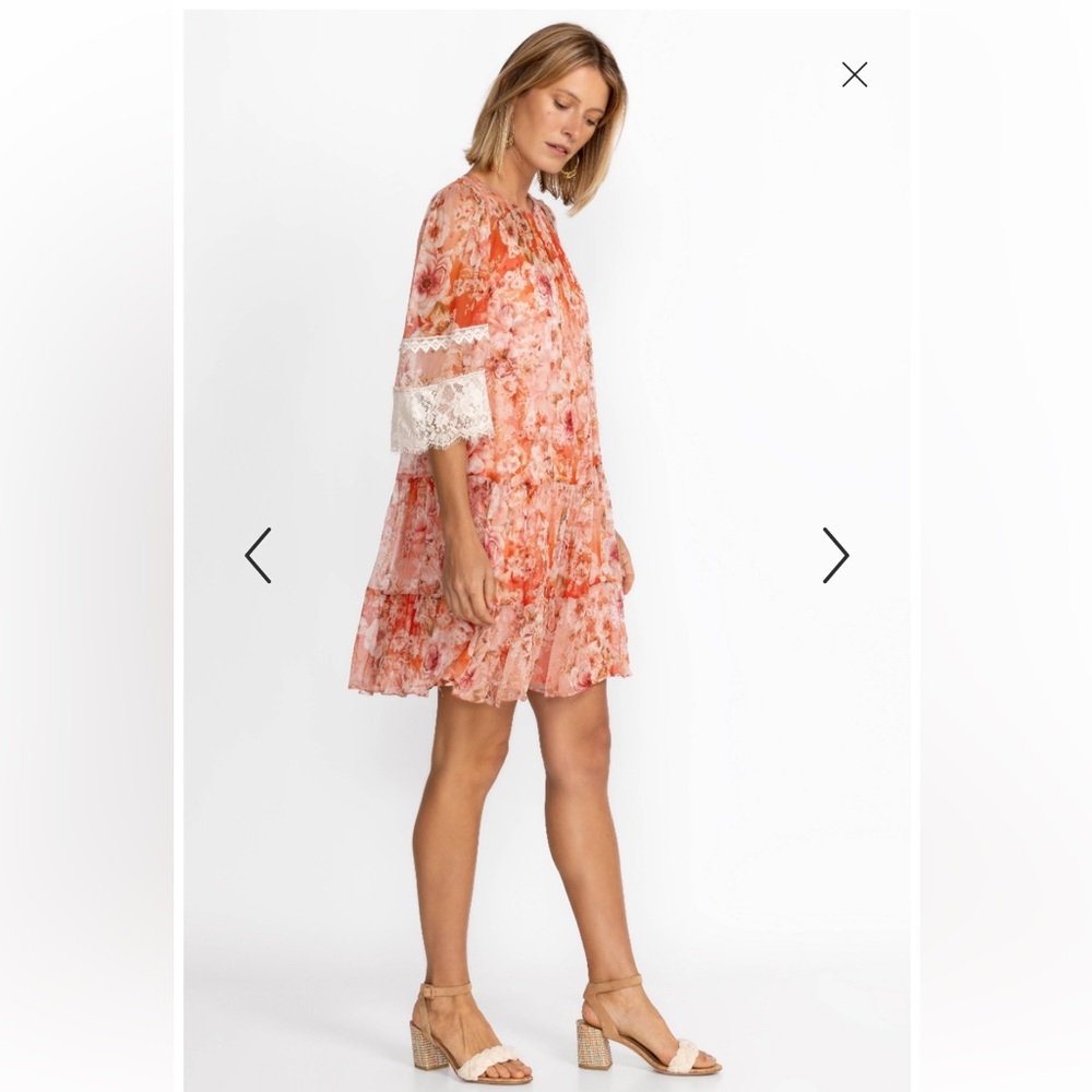 NWT Johnny Was Yours Truly Silk Floral Mini Dress Size M 2PC - Picture 5 of 15